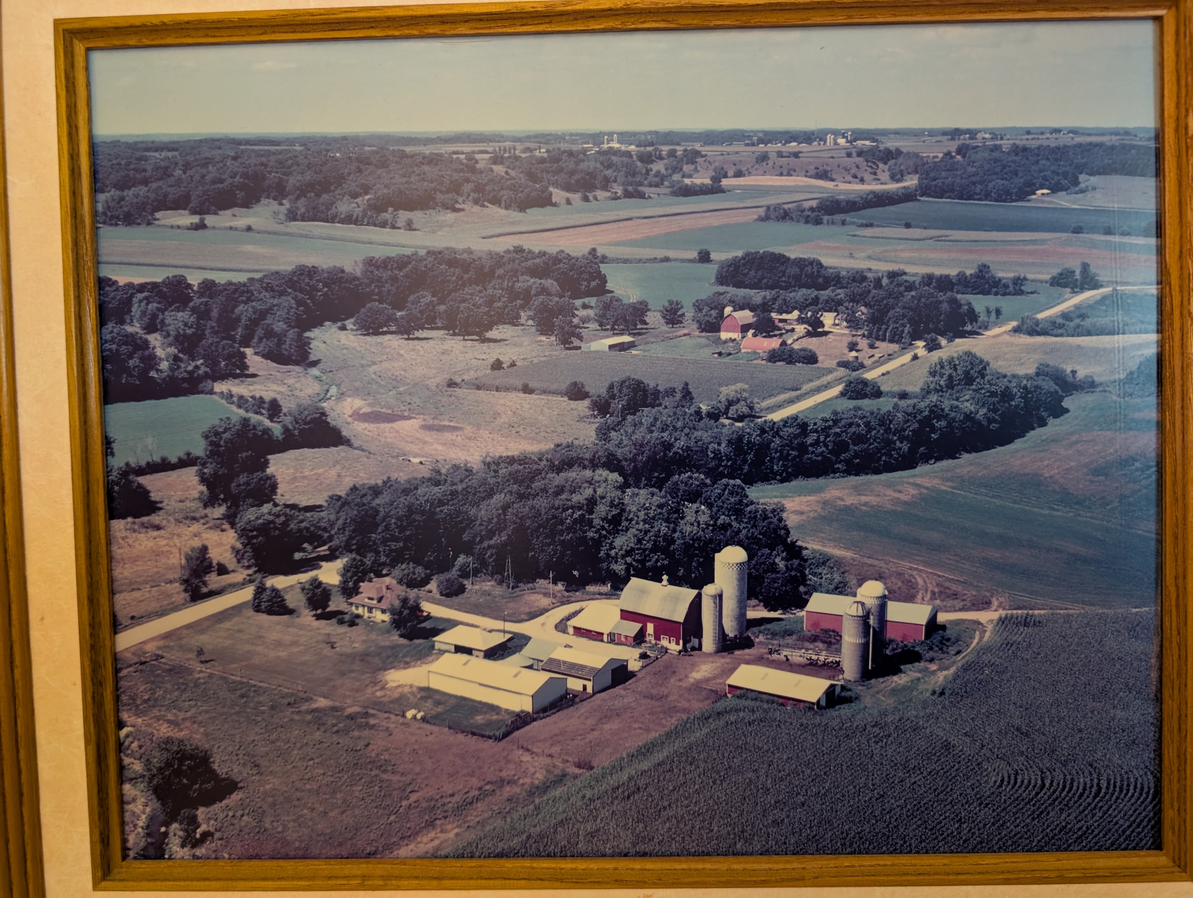 Historic aerial view of the Grazeful Acres homestead